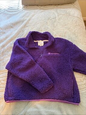 Champion Womens Purple Sherpa Half-Zip Pullover
